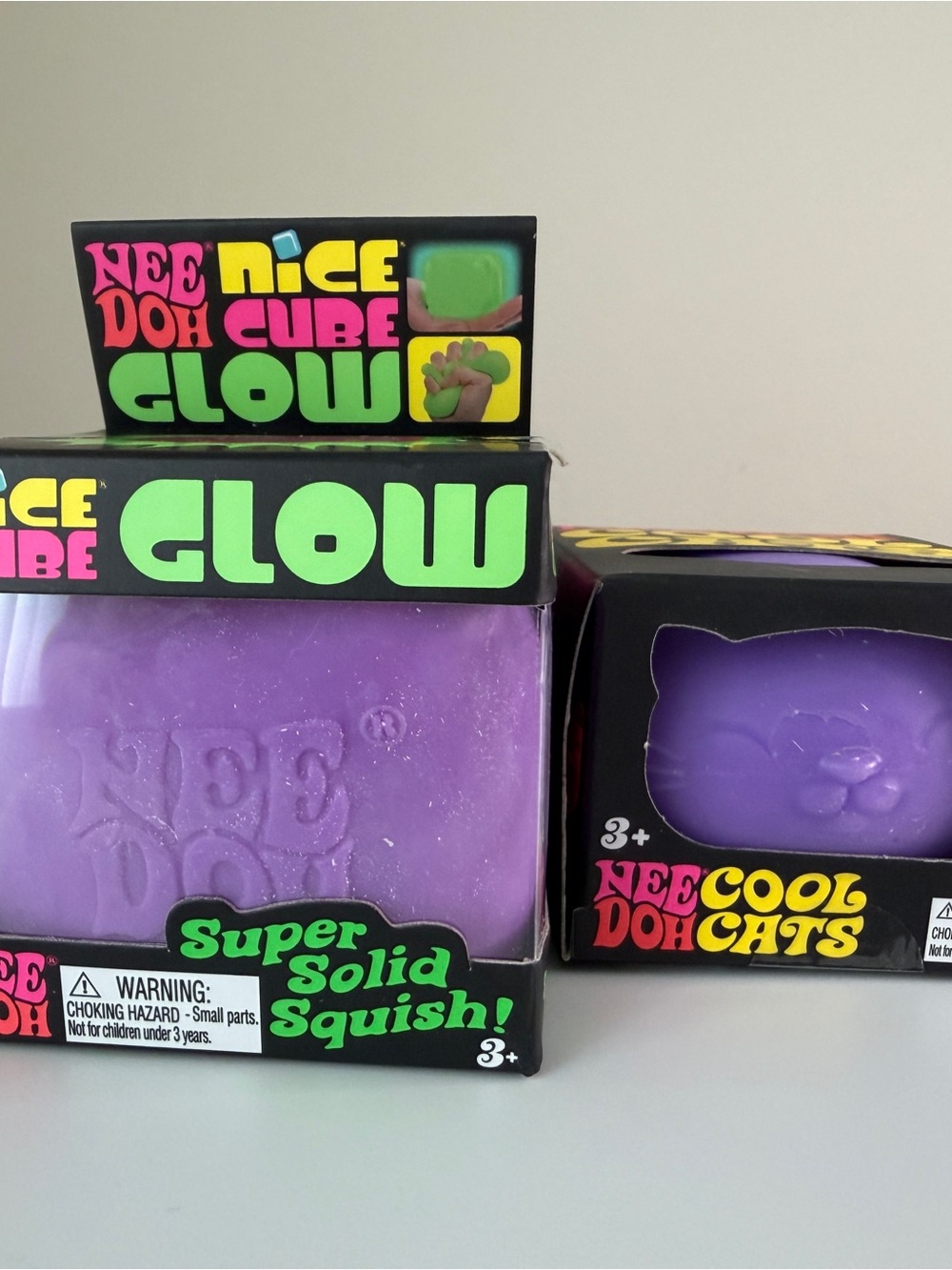 Nee Doh Glow Super Solid Squish Toy - Purple